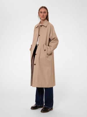 Nudie Jeans Ester Coat Jassen Dames Beige | NUX874253