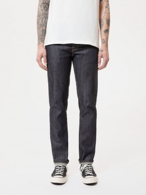 Nudie Jeans Grim Tim Dry Original Selvage Jeans Heren Zwart | ANW381546