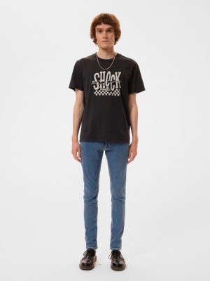 Nudie Jeans Roy Shock T-Shirt Heren Zwart | NFU023689