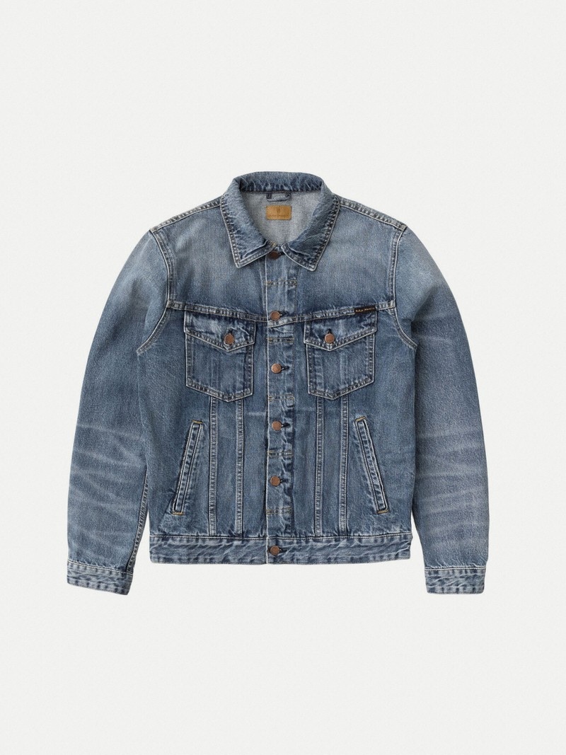 Nudie Jeans Bobby Tribe Spijkerjassen Heren Blauw | VHI423705