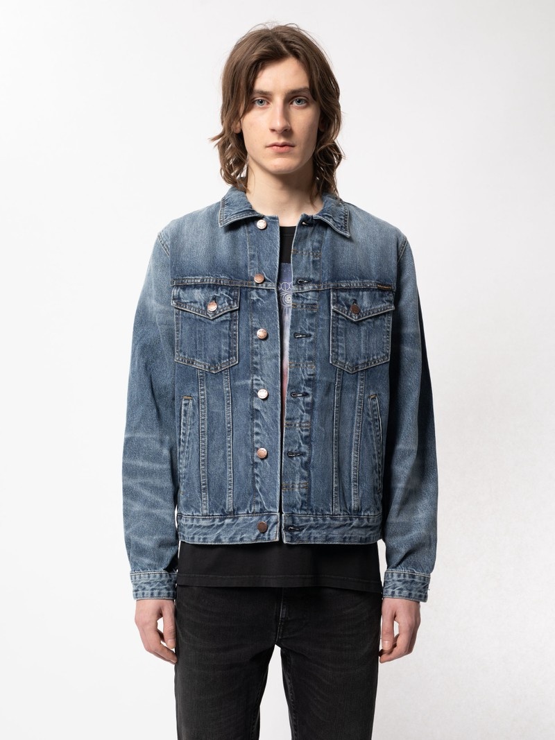 Nudie Jeans Bobby Tribe Spijkerjassen Heren Blauw | VHI423705