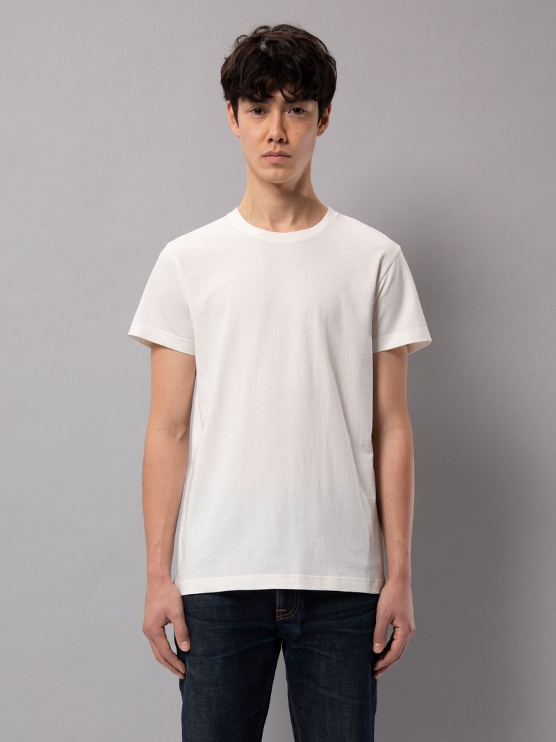 Nudie Jeans Crew Neck T-Shirt Heren Wit | OAK721358