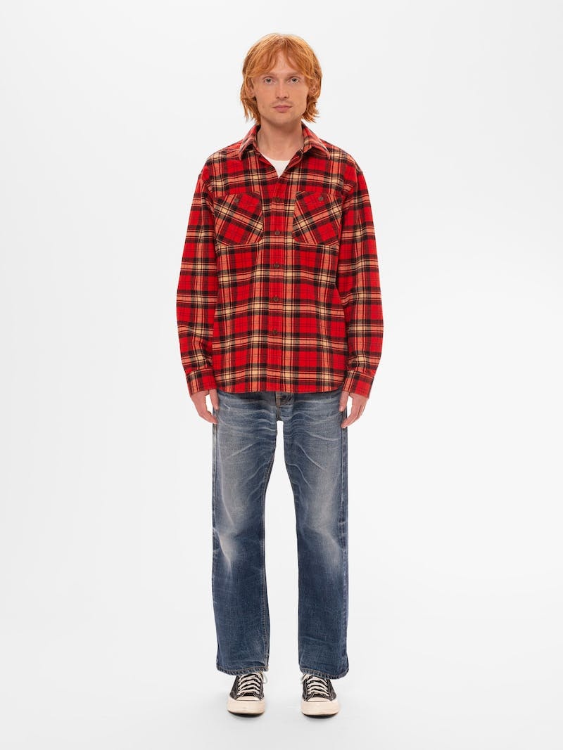 Nudie Jeans Filip Flannel Overhemd Heren Rood | FEZ963021