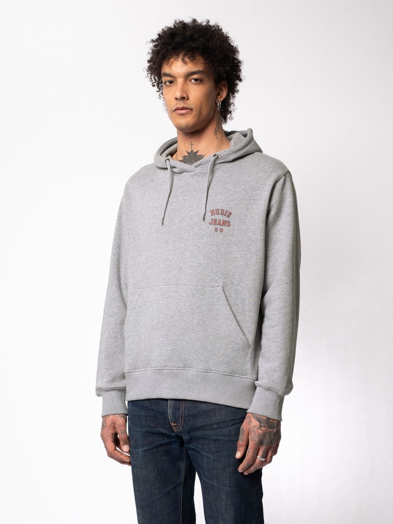 Nudie Jeans Franke Logo Sweatshirts Heren Grijs | PQX749350