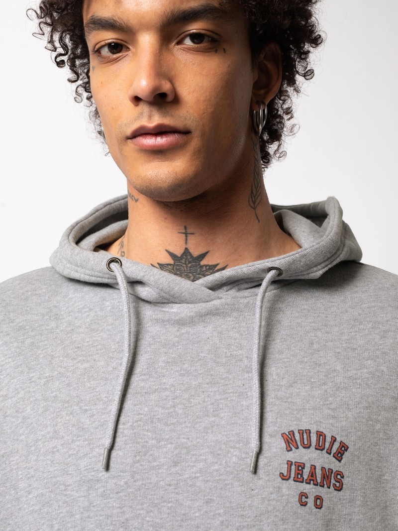 Nudie Jeans Franke Logo Sweatshirts Heren Grijs | PQX749350