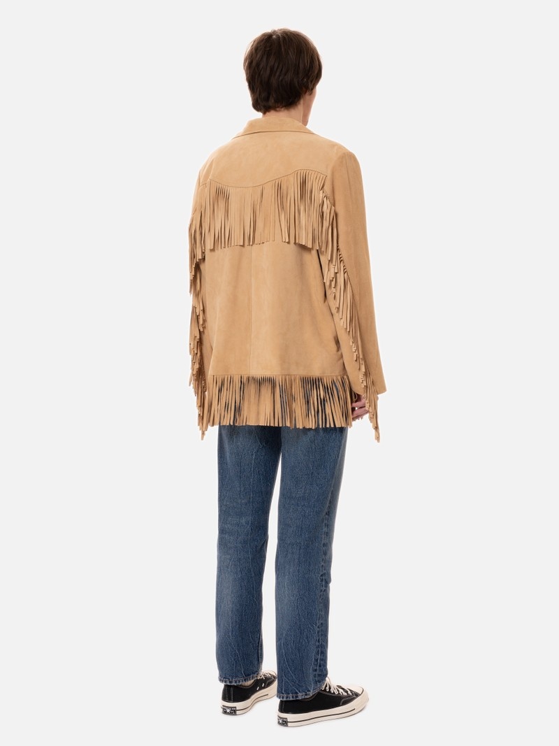 Nudie Jeans Frans Fringed Suede Jassen Heren Khaki | TSU405931