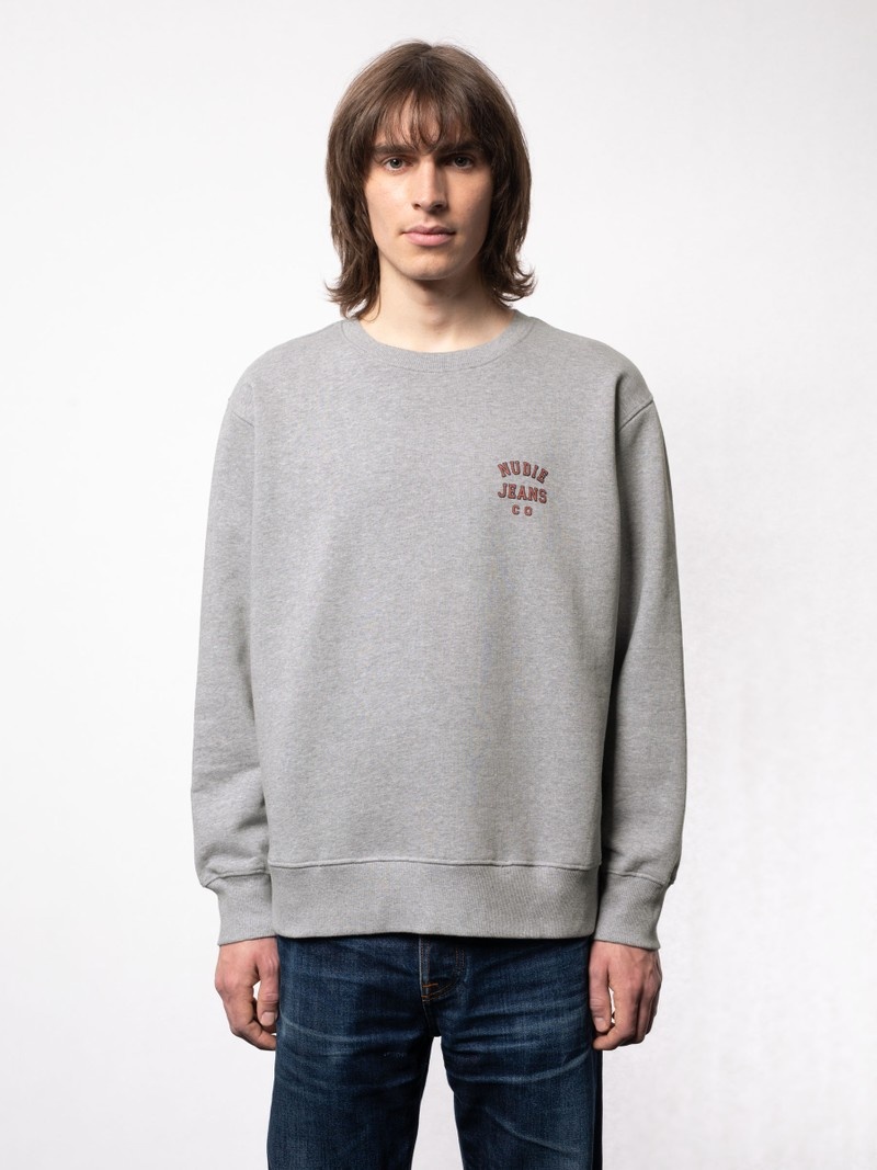 Nudie Jeans Frasse Logo Sweatshirts Heren Grijs | CSW687491