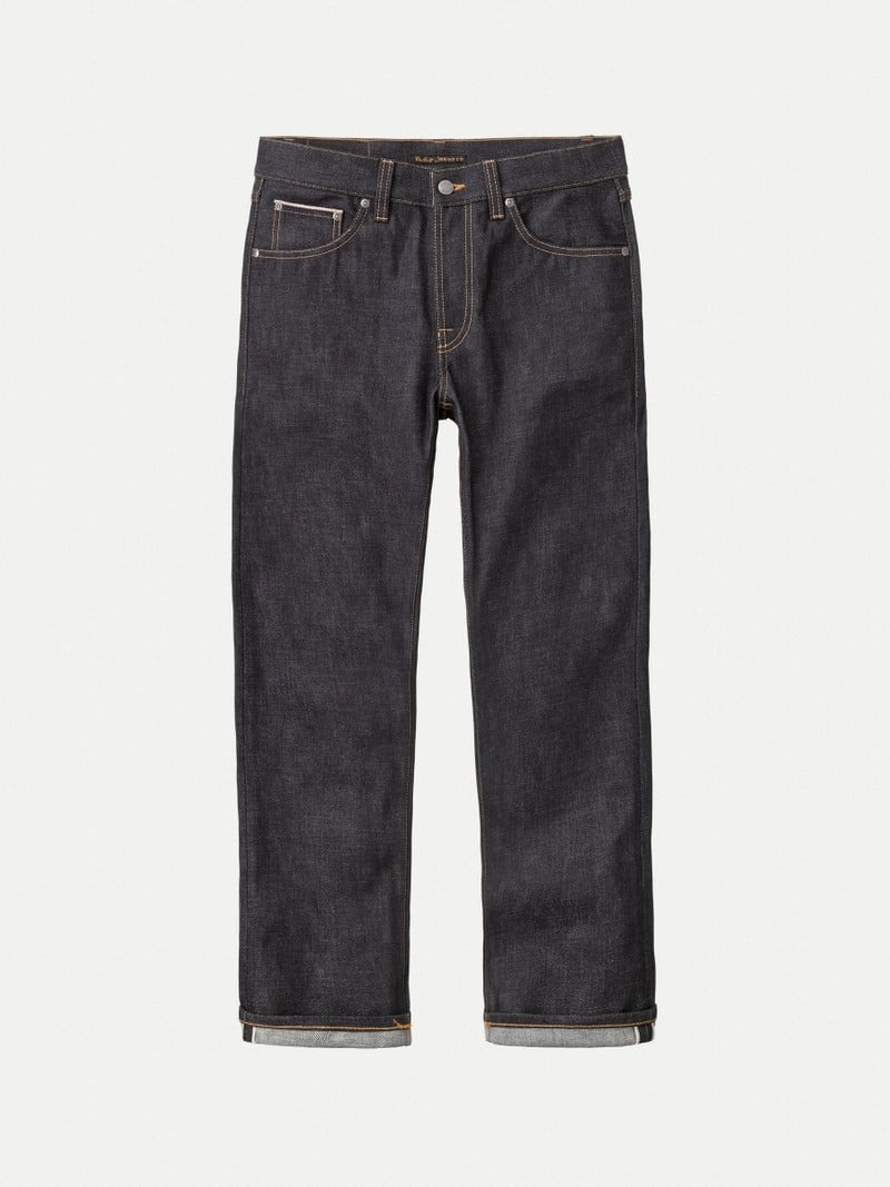 Nudie Jeans Gritty Jackson Dry Ace Selvage Jeans Heren Zwart | KXW815064