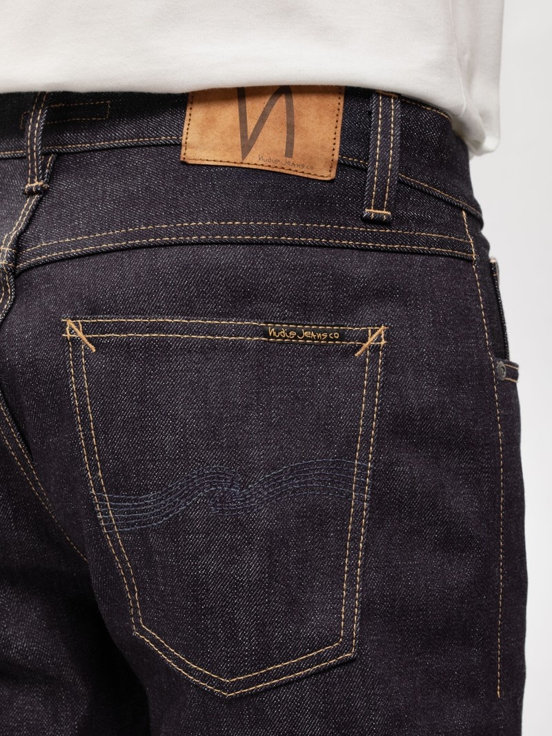 Nudie Jeans Gritty Jackson Dry Ace Selvage Jeans Heren Zwart | KXW815064