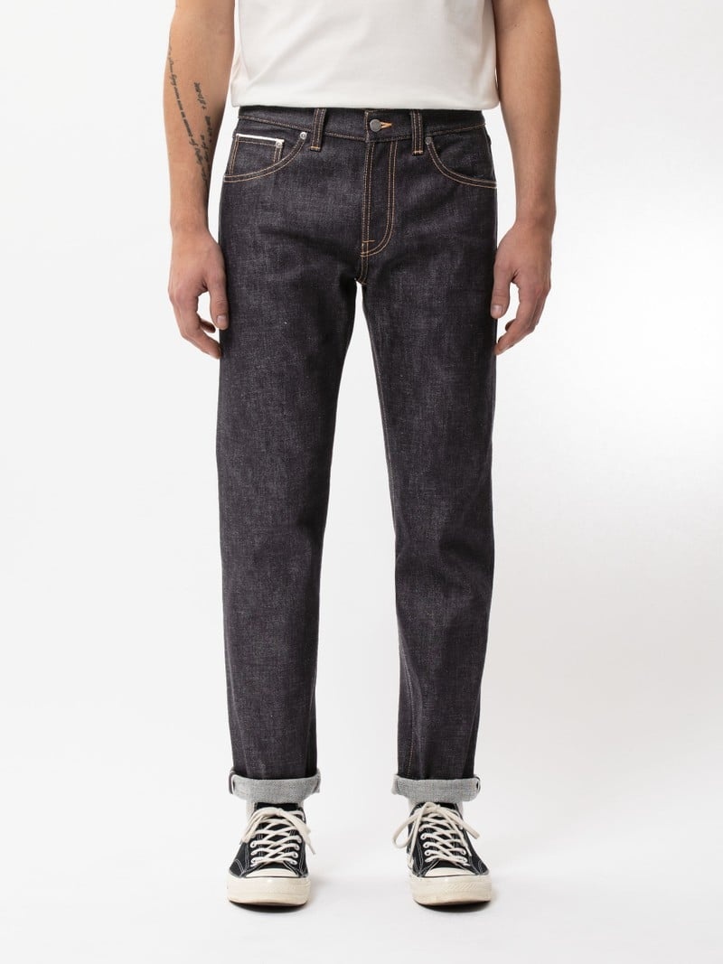 Nudie Jeans Gritty Jackson Dry Ace Selvage Jeans Heren Zwart | KXW815064