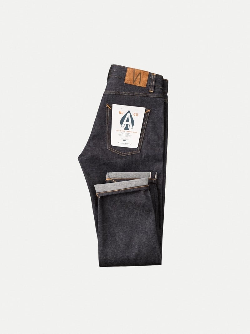 Nudie Jeans Gritty Jackson Dry Ace Selvage Jeans Heren Zwart | KXW815064