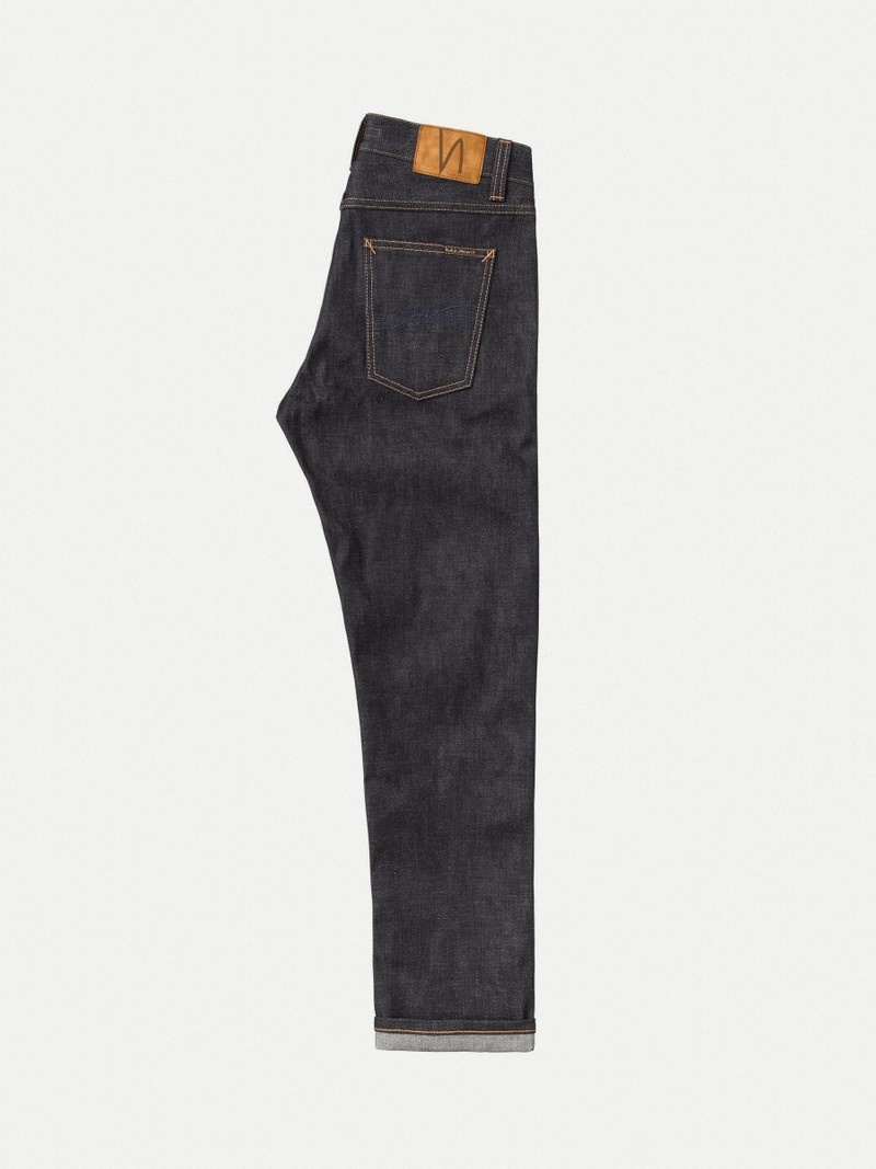 Nudie Jeans Gritty Jackson Dry Ace Selvage Jeans Heren Zwart | KXW815064