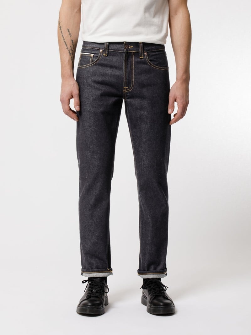 Nudie Jeans Gritty Jackson Dry Maze Selvage Jeans Heren Zwart | UVH594237