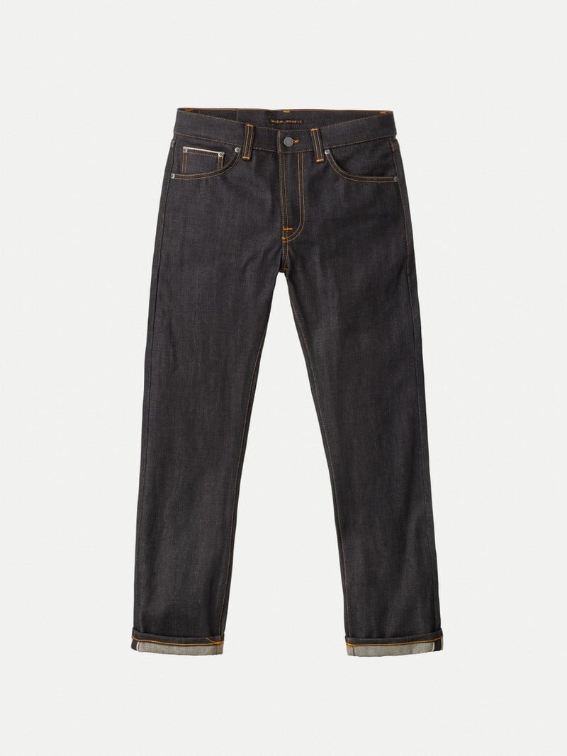 Nudie Jeans Gritty Jackson Dry Selvage Jeans Heren Zwart | NYC427916