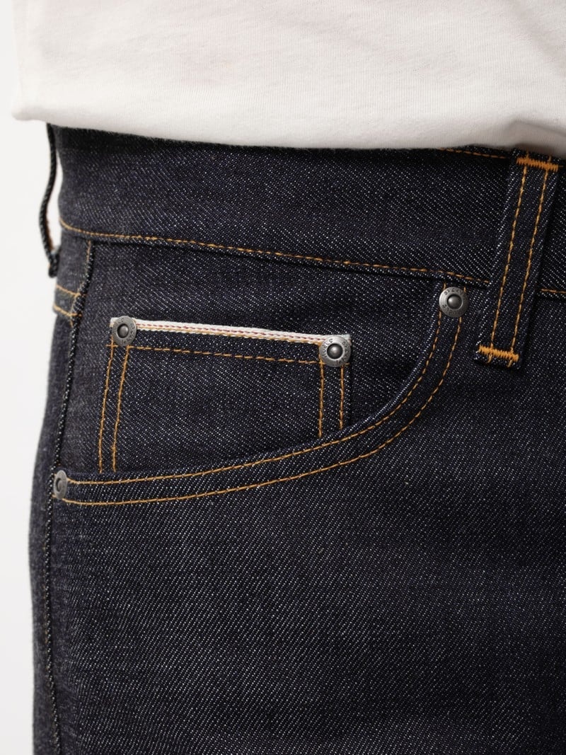 Nudie Jeans Gritty Jackson Snake Eyes Selvage Jeans Heren Zwart | WSQ765132