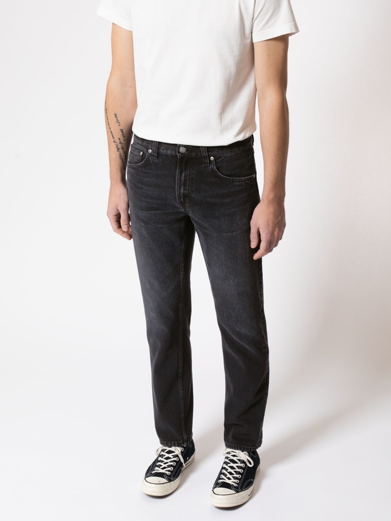 Nudie Jeans Gritty Jackson Worn Circle Jeans Heren Zwart | GDK697854