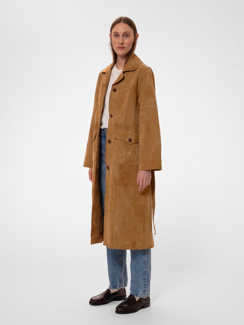 Nudie Jeans Ilse Suede Coat Jassen Dames Bruin | DZL371802