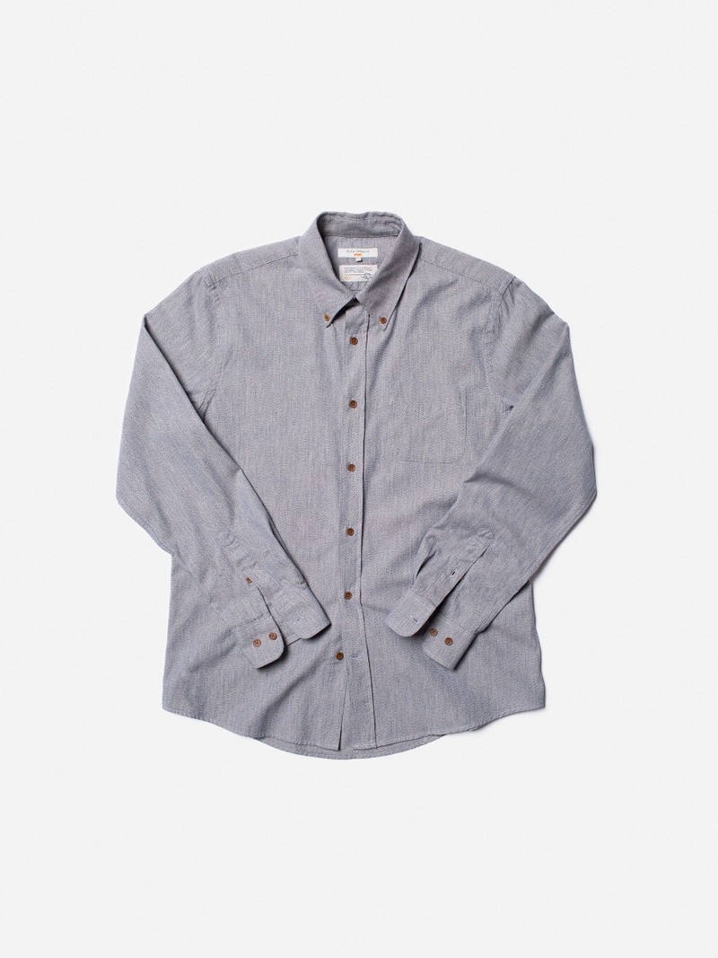 Nudie Jeans John Button Down Overhemd Heren Grijs | LPX709843