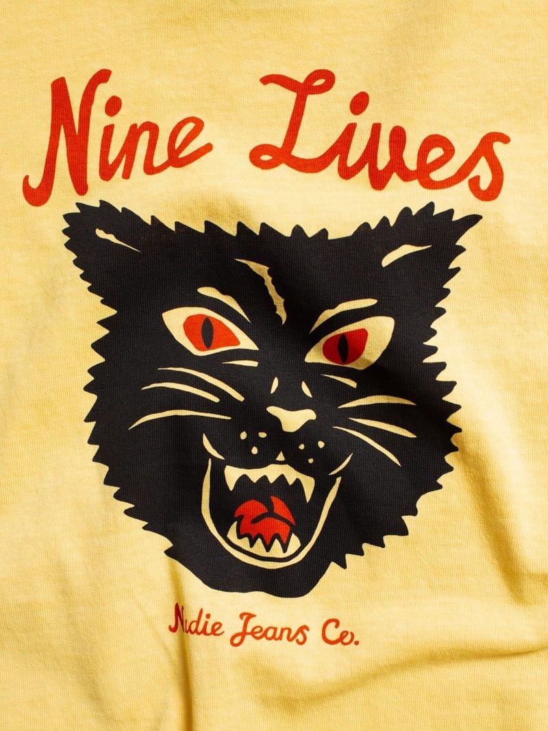 Nudie Jeans Joni Nine Lives Citra T-Shirt Dames Mosterdgeel Geel | BSV172698