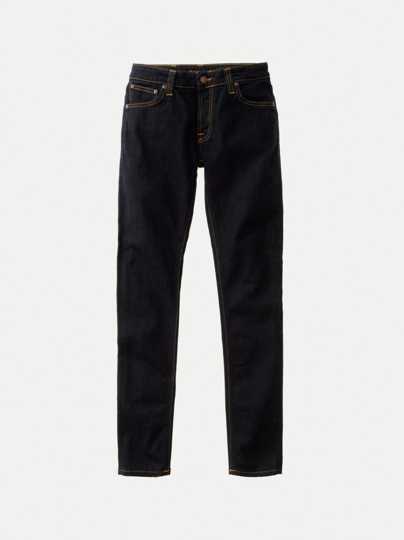 Nudie Jeans Mager Lin Dry Jeans Heren Zwart | OVM951483