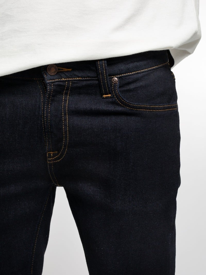 Nudie Jeans Mager Lin Dry Jeans Heren Zwart | OVM951483