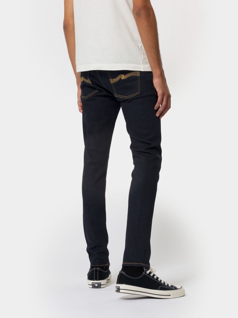 Nudie Jeans Mager Lin Dry Jeans Heren Zwart | OVM951483