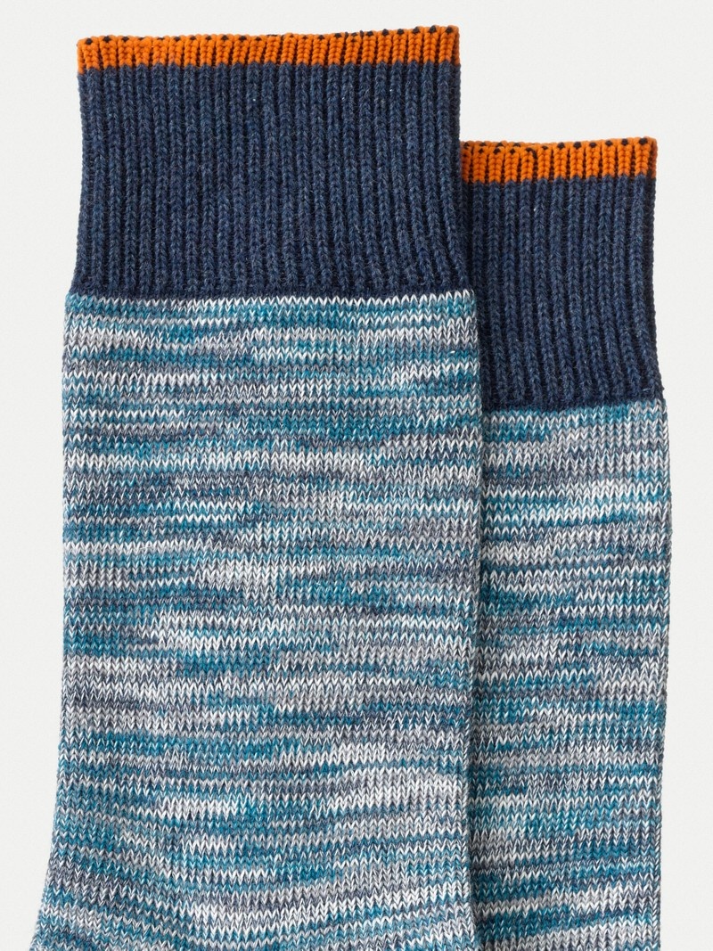 Nudie Jeans Rasmusson Multi Yarn Sokken Heren Gekleurd Donkerblauw | BMD396025