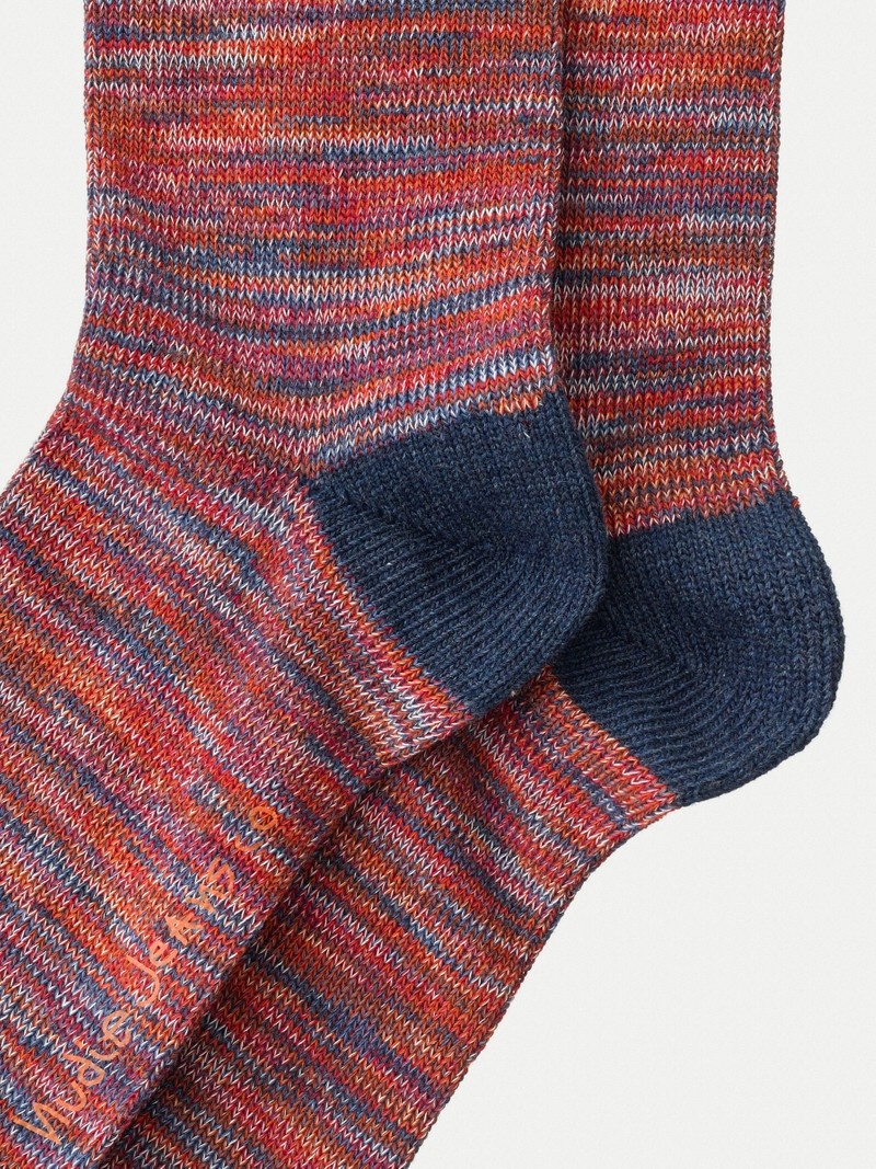 Nudie Jeans Rasmusson Multi Yarn Sokken Heren Rood Donkerblauw | LYG026798