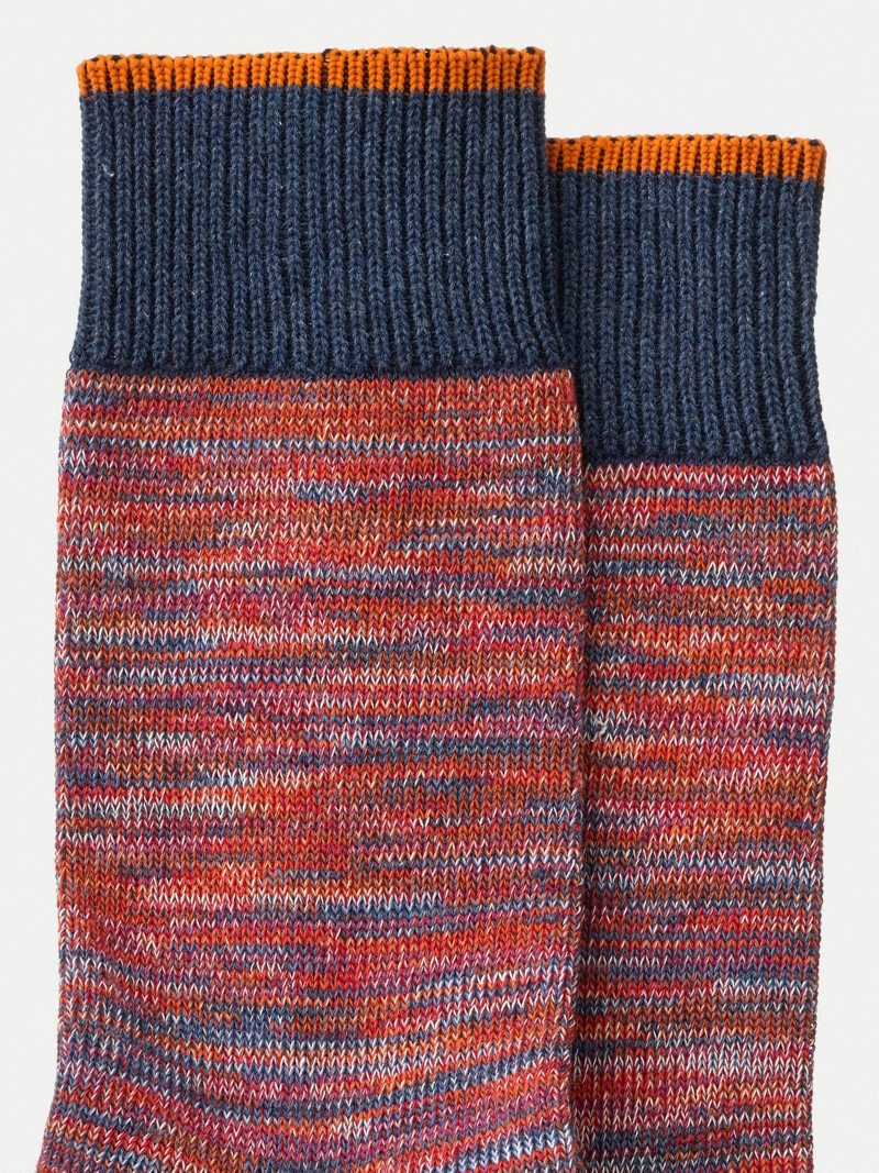 Nudie Jeans Rasmusson Multi Yarn Sokken Heren Rood Donkerblauw | LYG026798