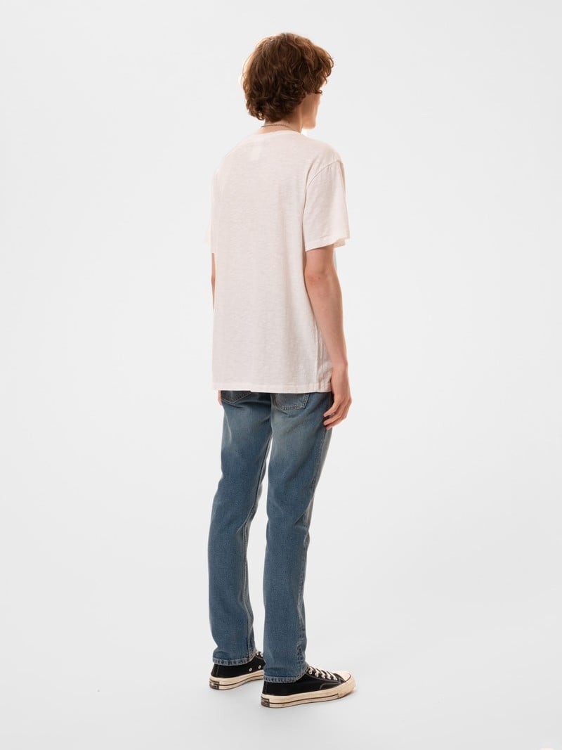 Nudie Jeans Roffe Slub T-Shirt Heren Wit | XSJ915678