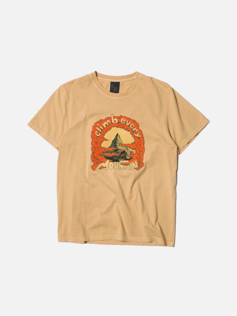 Nudie Jeans Roy Every Mountain Faded Sun T-Shirt Heren Abrikoos Oranje | HAO718943