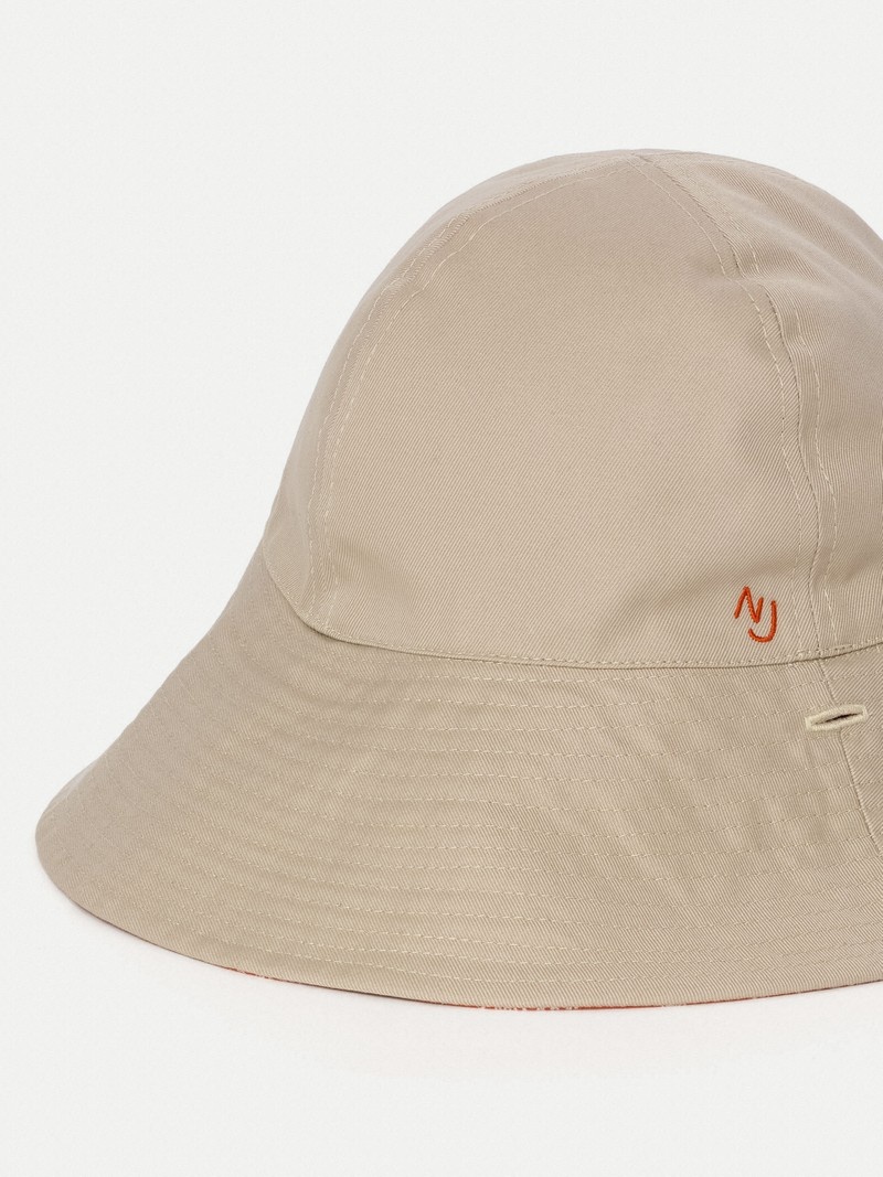 Nudie Jeans Solveig Katoenen Bucket Hat Muts Dames Beige | EOU231846