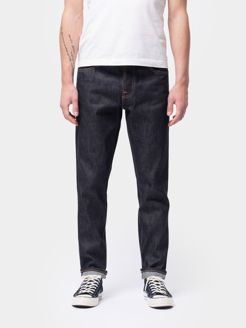 Nudie Jeans Steady Eddie II Dry Ace Selvage Jeans Heren Zwart | KZH724960