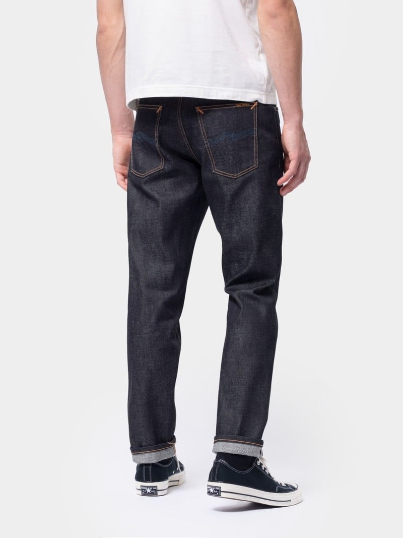 Nudie Jeans Steady Eddie II Dry Ace Selvage Jeans Heren Zwart | KZH724960