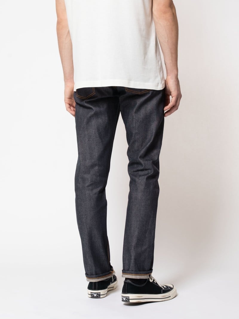 Nudie Jeans Steady Eddie II Dry Selvage Jeans Heren Donkergrijs | OZL849013